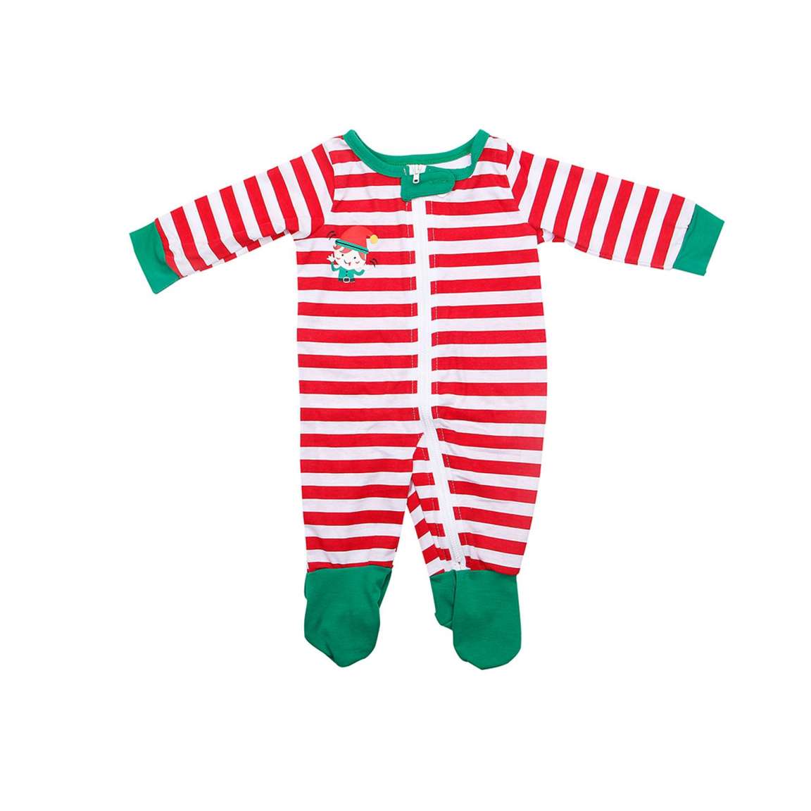 Family matching clothing red white stripe christmas baby japamas baby romper